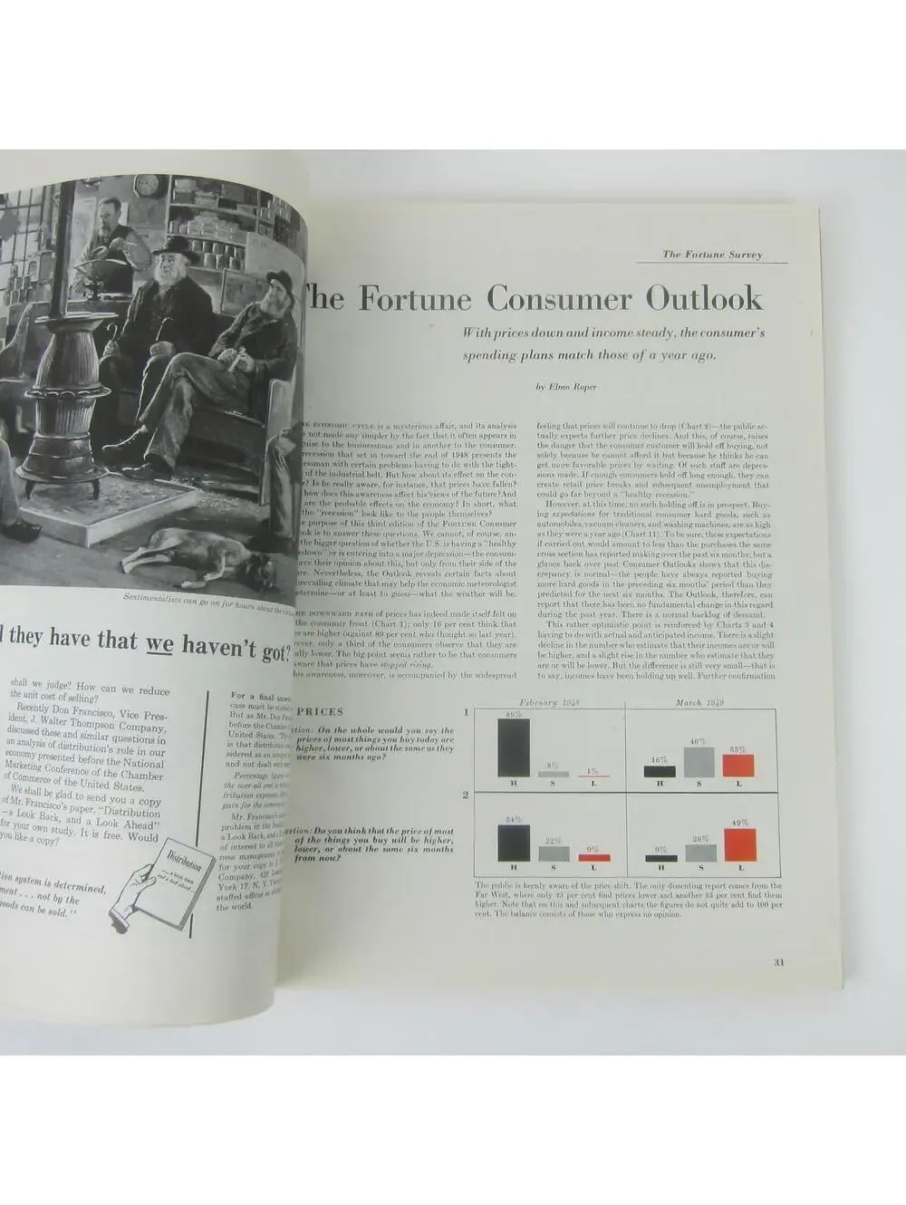 Vintage FORTUNE Magazine May 1949 Arthur Lidov Cover Chrysler Lincoln Ford Ads